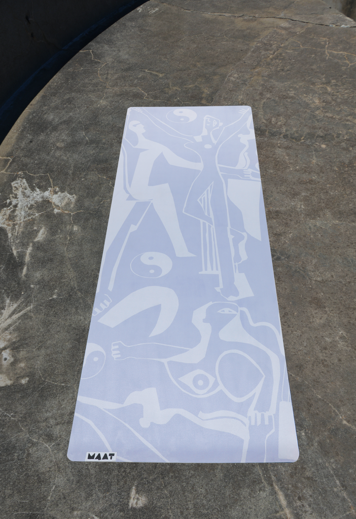 Flatlay mat laying on the concrete block